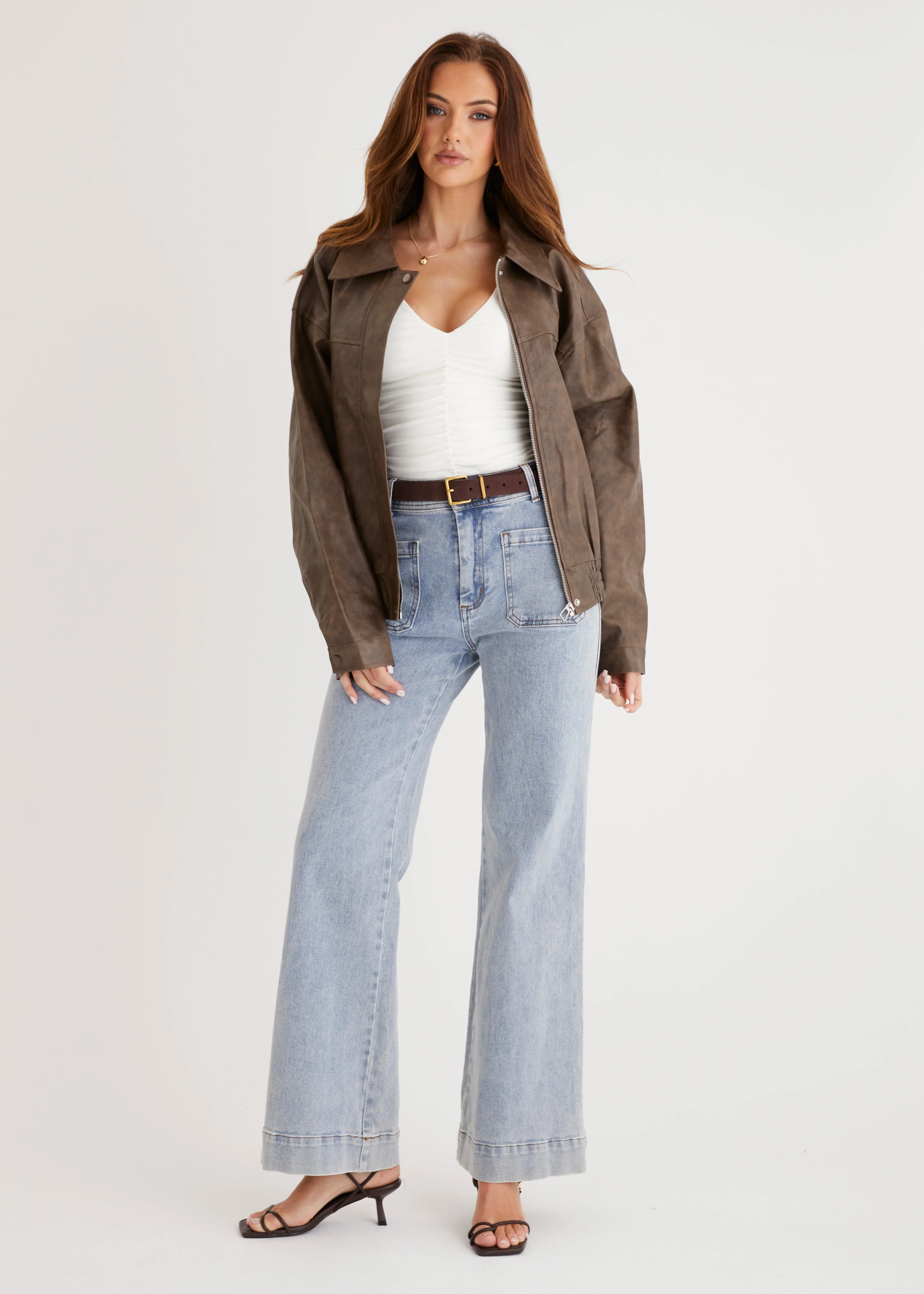 Suntia PU Jacket - Brown - Honorern