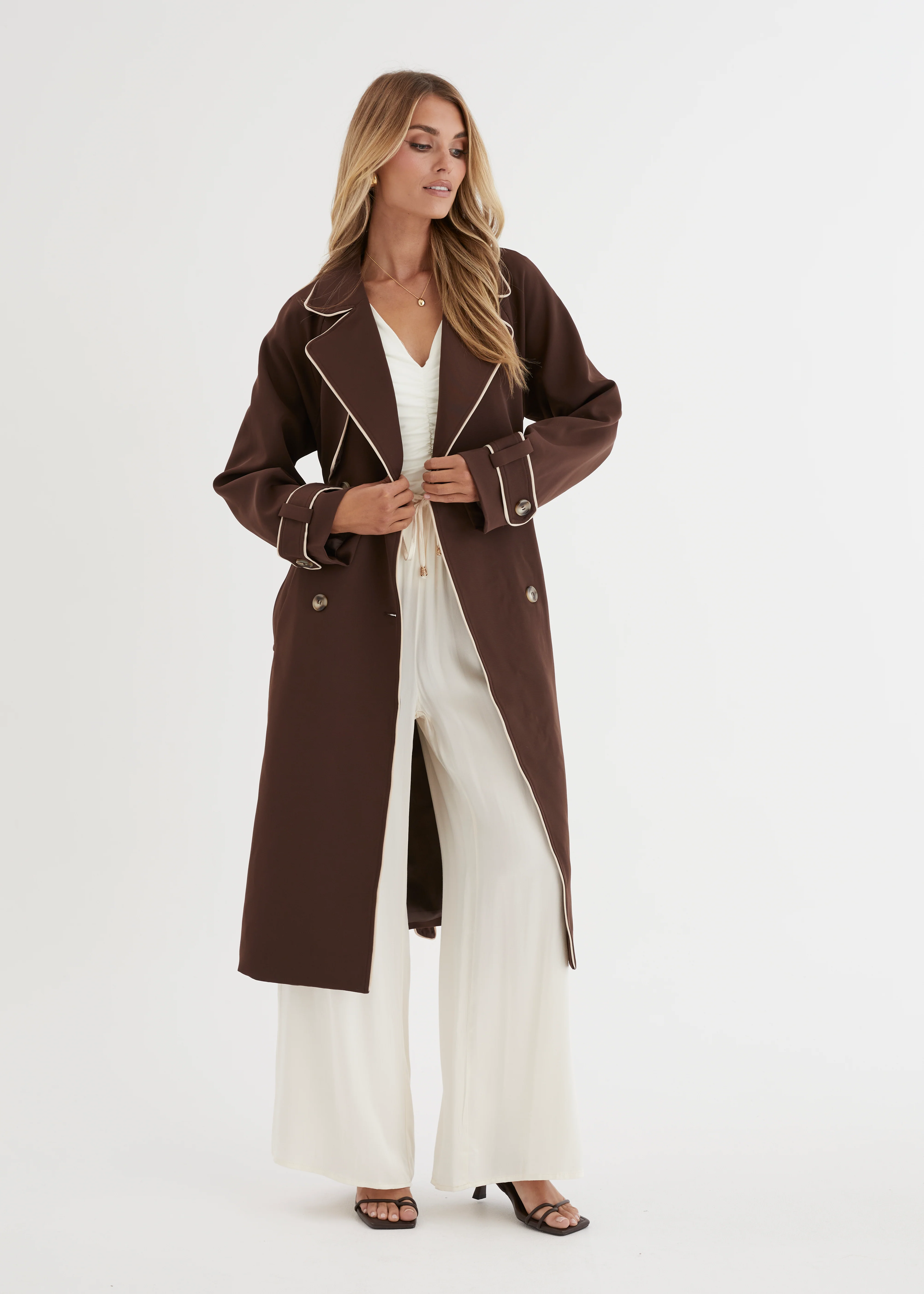 Lyssa Trench Coat - Espresso - Honorern