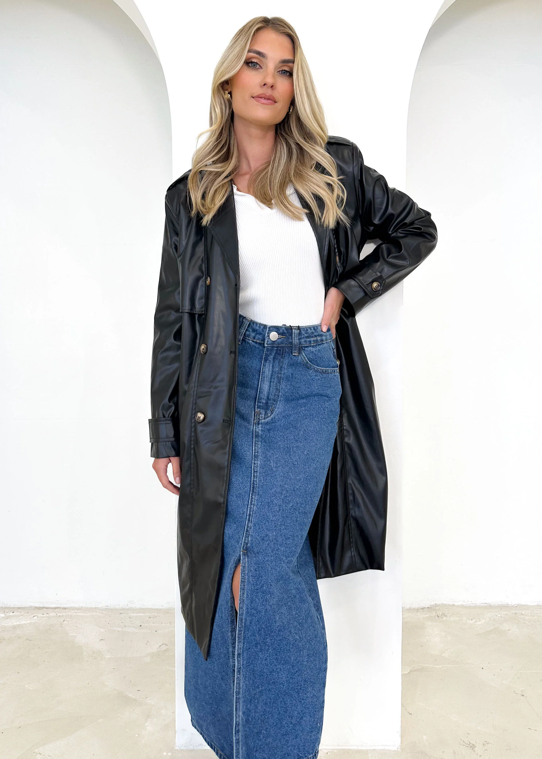 Ria Pu Trench - Black - Honorern