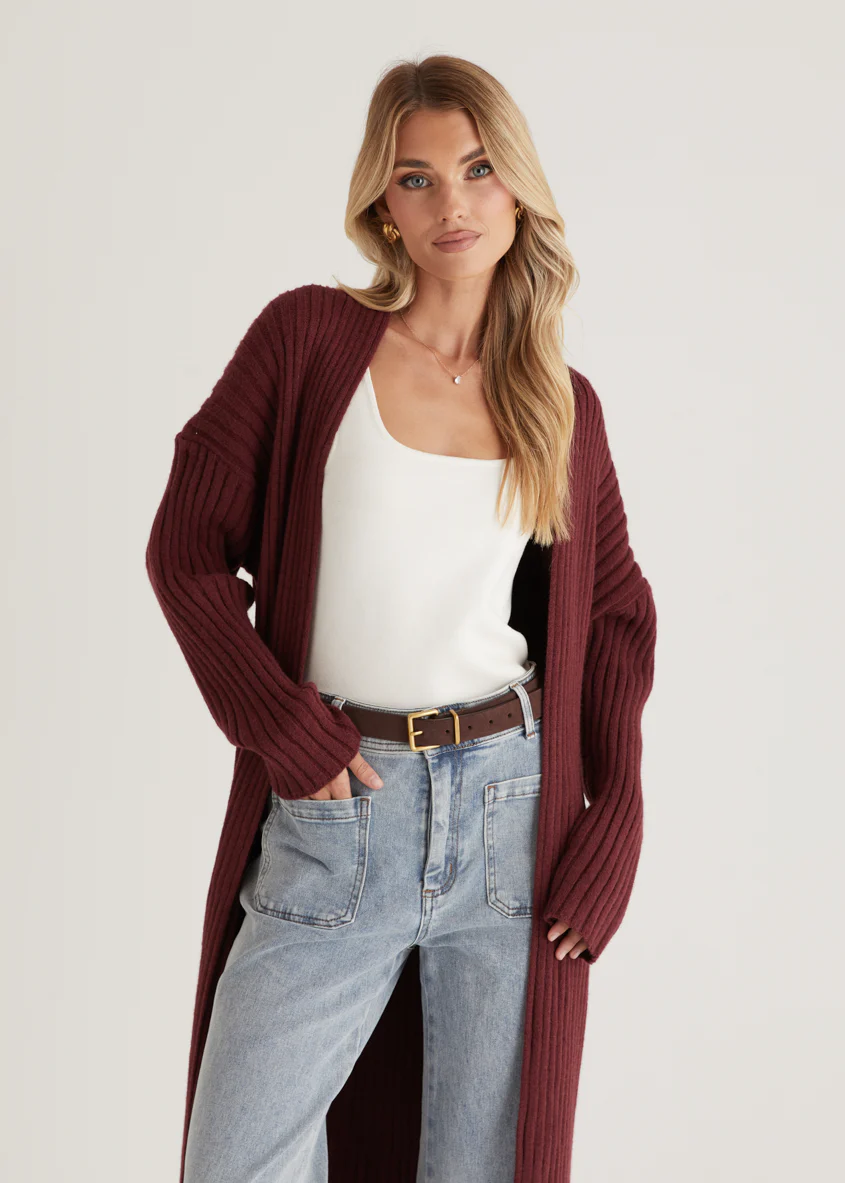 Ronan Cardigan - Burgundy - Honorern