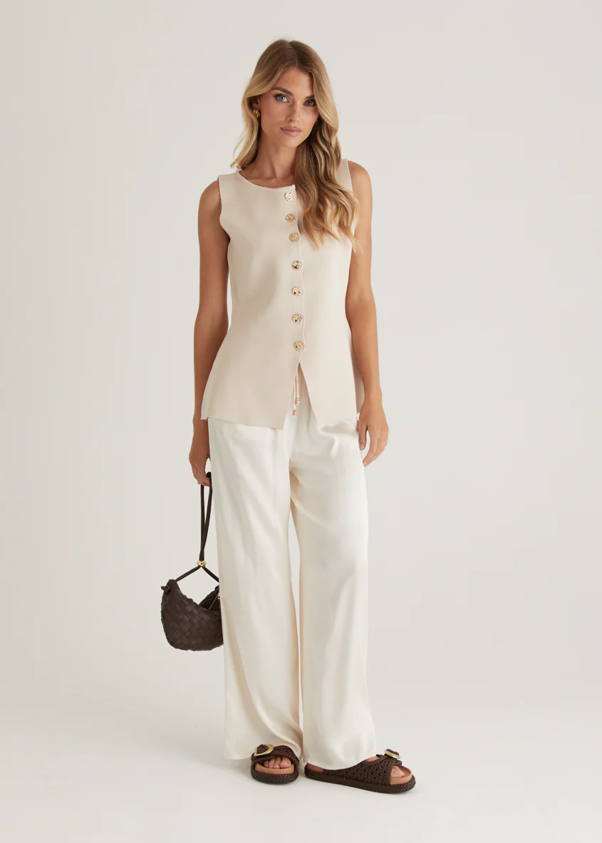 Tilly Knit Vest - Cream - Honorern