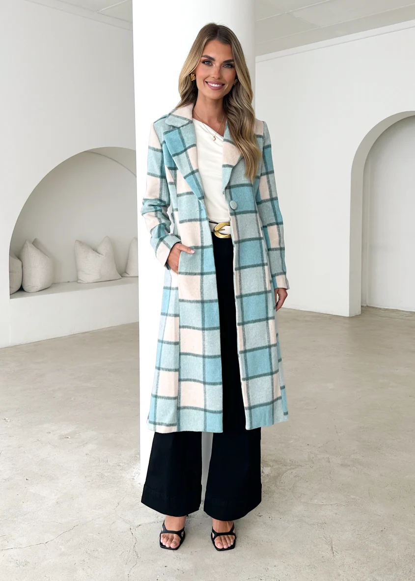 Steffy Coat - Blue Check - Honorern